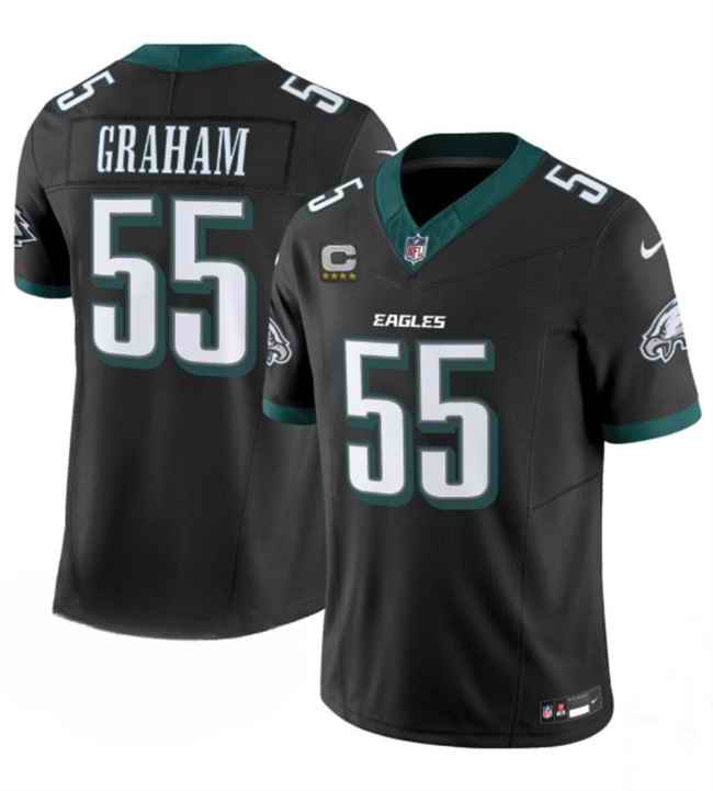 Men's Philadelphia Eagles #55 Brandon Graham Black 2024 With 4-Star C Patch F.U.S.E. Vapor Untouchable Limited Stitched Football Jersey