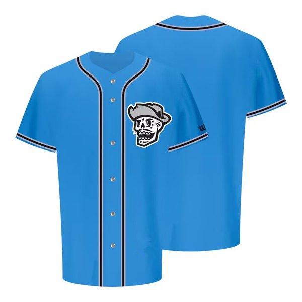 Men's Las Vegas Reyes de Plata Blue Wilson Alternate Skull Stitched Baseball Jersey