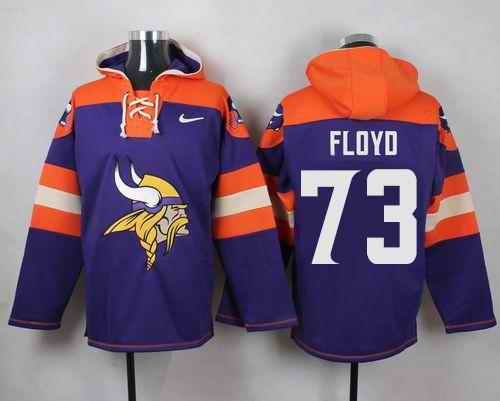 Nike Vikings #73 Sharrif Floyd Purple Player Pullover NFL Hoodie