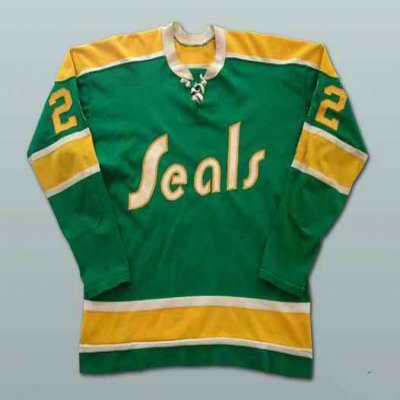 Men's Oakland Seals Customized Green Stitched Jersey