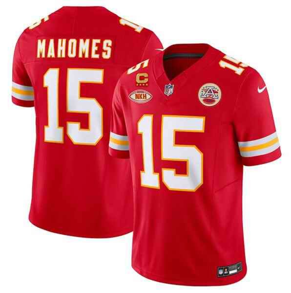 Men's Kansas City Chiefs #15 Patrick Mahomes Red 2024 F.U.S.E. With NKH Patch And 4-star C Patch Vapor Untouchable Limited Stitched Jersey