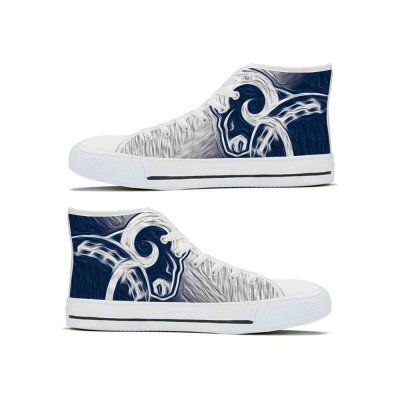 Women's Los Angeles Rams High Top Canvas Sneakers 001