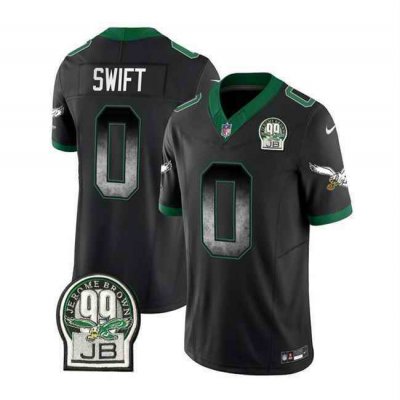 Men's Philadelphia Eagles #0 D'Andre Swift Black 2023 F.U.S.E. Throwback Vapor Untouchable Limited Stitched Football Jersey