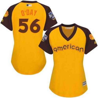 Orioles #56 Darren O'Day Gold 2016 All-Star American League Women's Stitched MLB Jersey