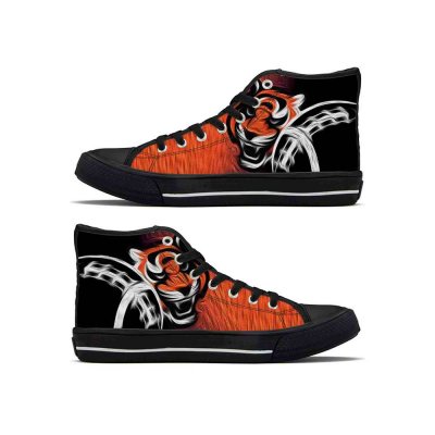 Women's Cincinnati Bengals High Top Canvas Sneakers 002