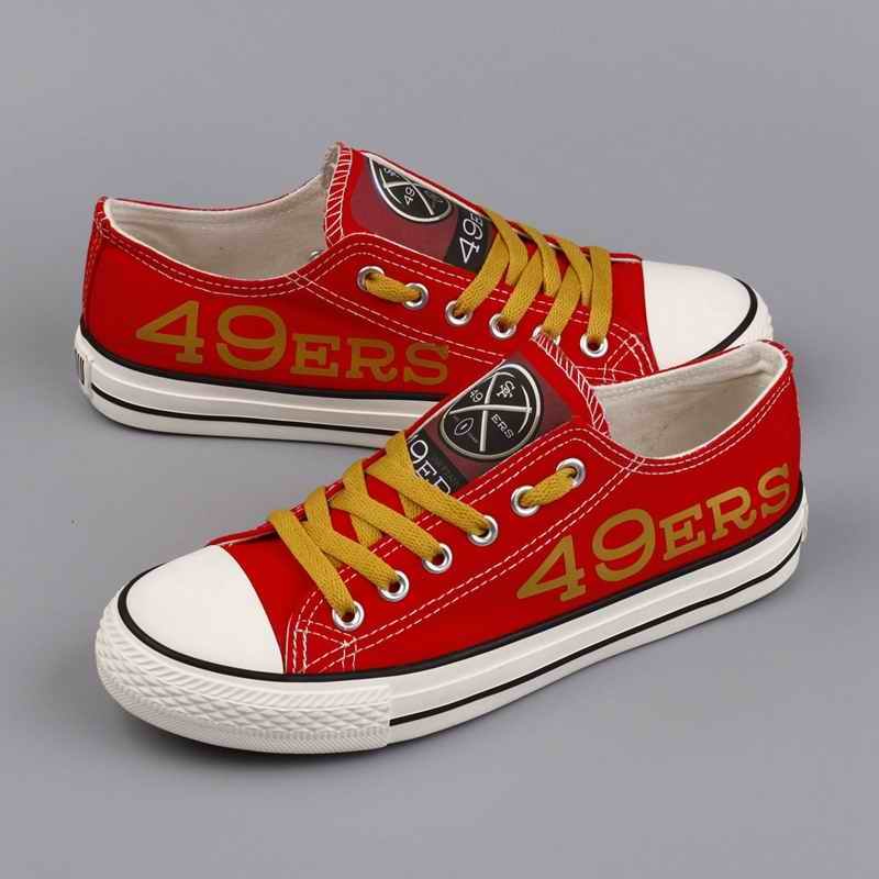 Women's NFL San Francisco 49ers Repeat Print Low Top Sneakers 004