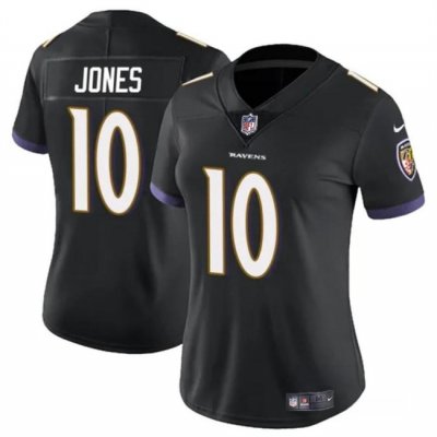 Women's Baltimore Ravens #10 Emory Jones Black Vapor Football Jersey(Run Small)