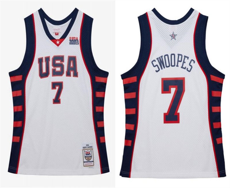 Women's Team USA #7 Sheryl Swoopes White 2024 Stitched Jersey