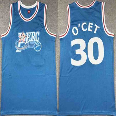 Men's Perc #30 O'Cet Movie Blue Stitched Basketball jersey