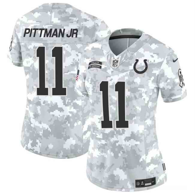 Women's Indianapolis Colts #11 Michael Pittman Jr. 2024 F.U.S.E Arctic Camo Salute to Service Limited Stitched Jersey(Run Small)