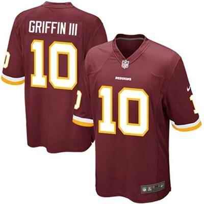 Men's Washington Redskins #10 Robert Griffin III Red Stitched Game Jersey