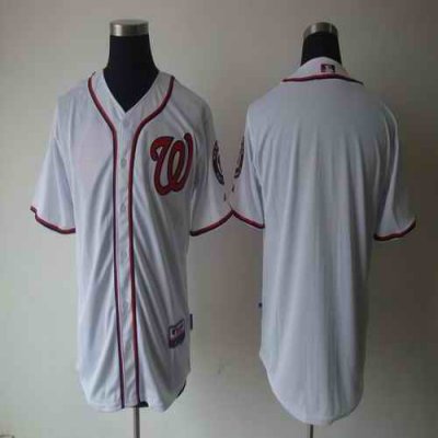 Nationals Blank White Cool Base Stitched MLB Jersey