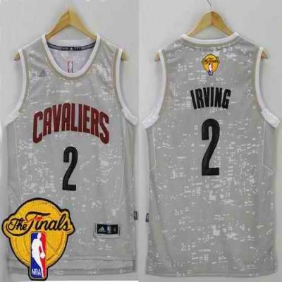 Cavaliers #2 Kyrie Irving Grey City Light The Finals Patch Stitched NBA Jersey