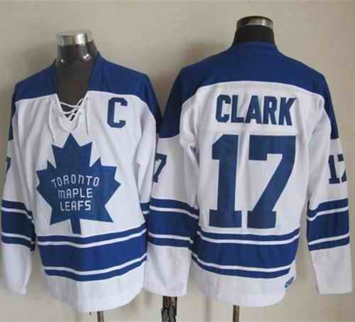 Maple Leafs #17 Wendel Clark White CCM Throwback Third Stitched NHL Jersey