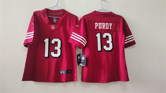 Women's San Francisco 49ers #13 Brock Purdy Red Alternate Vapor Stitched Jersey(Run Small)