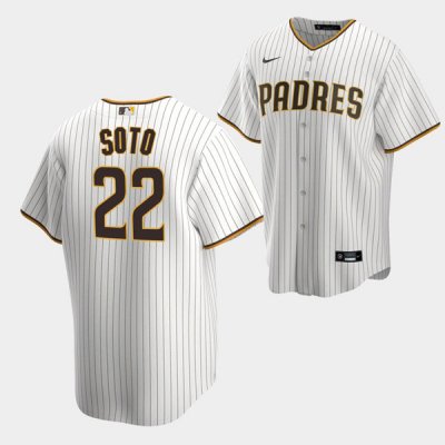 Men's San Diego Padres #22 Juan Soto White Cool Base Stitched Baseball Jersey