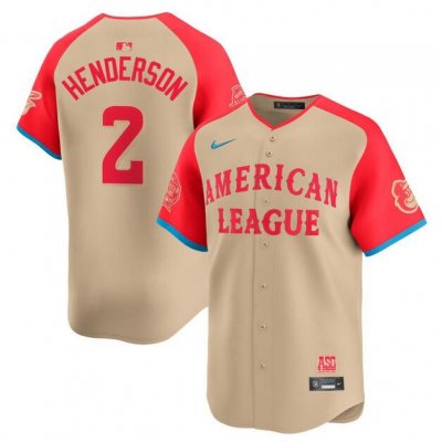 Men's American League #2 Gunnar Henderson Cream 2024 All-Star Limited Stitched Baseball Jersey