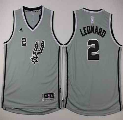 Spurs #2 Kawhi Leonard Grey Youth Stitched NBA Jersey