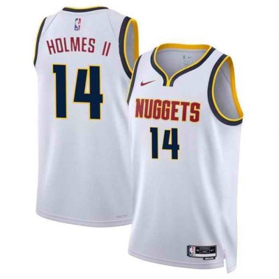 Men's Denver Nuggets #14 DaRon Holmes II White 2024 Draft Association Edition Stitched Basketball Jersey