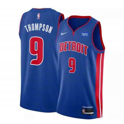 Men's Detroit Pistons #9 Ausar Thompson Blue Icon Edition Stitched Basketball Jersey