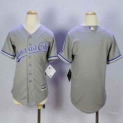 Royals Blank Grey Cool Base Stitched Youth MLB Jersey