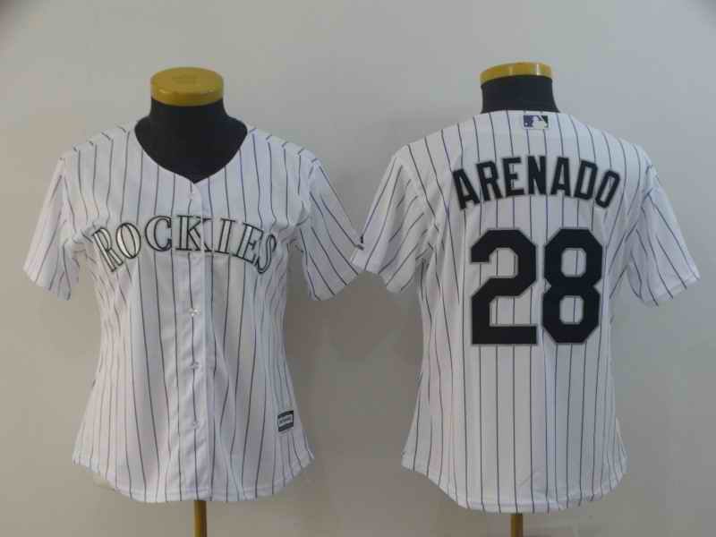 Men's  Colorado Rockies #28 Nolan Arenado White Cool Base Stitched MLB Jersey