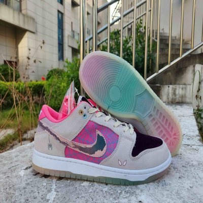 Women's Dunk Low SB Cream/Pink/Black Shoes 237