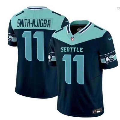 Men's Seattle Seahawks #11 Jaxon Smith-Njigba Navy Blue F.U.S.E. 'Seattle City' Vapor Limited Stitched Football Jersey