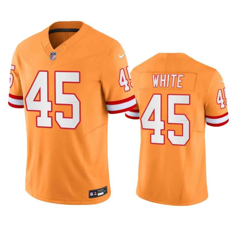 Men's Tampa Bay Buccaneers #45 Devin White Orange 2023 F.U.S.E.  Throwback Limited Stitched Jersey