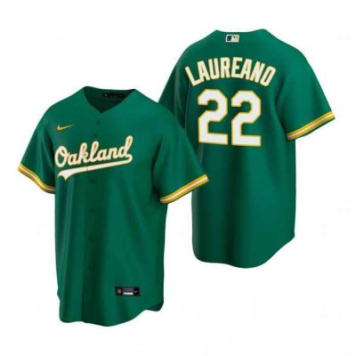 Men's Oakland Athletics #22 Ram'n Laureano Green  Cool Base Stitched Jersey