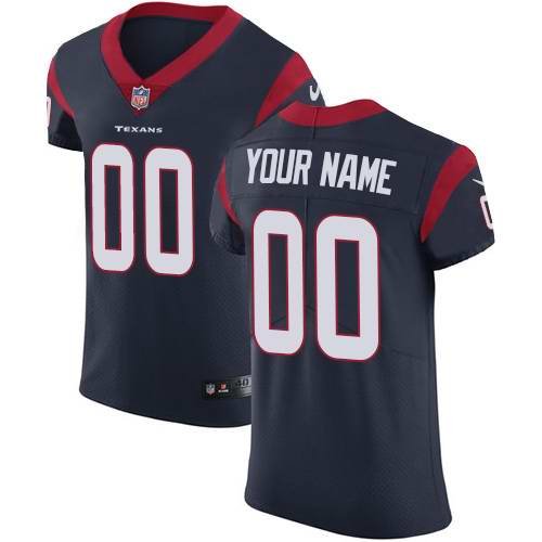 Men's Houston Texans Navy Blue Team Color Vapor Untouchable Custom Elite NFL Stitched Jersey