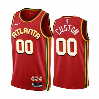 Men's Atlanta Hawks Customized 2022/23 Red Icon Edition Stitched Jersey