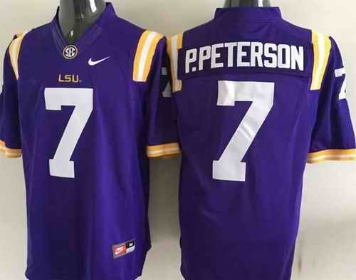 LSU Tigers #7 P.Peterson Purple Stitched NCAA Jersey