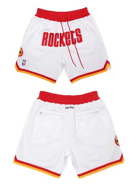 Men's Houston Rockets White Shorts (Run Small)