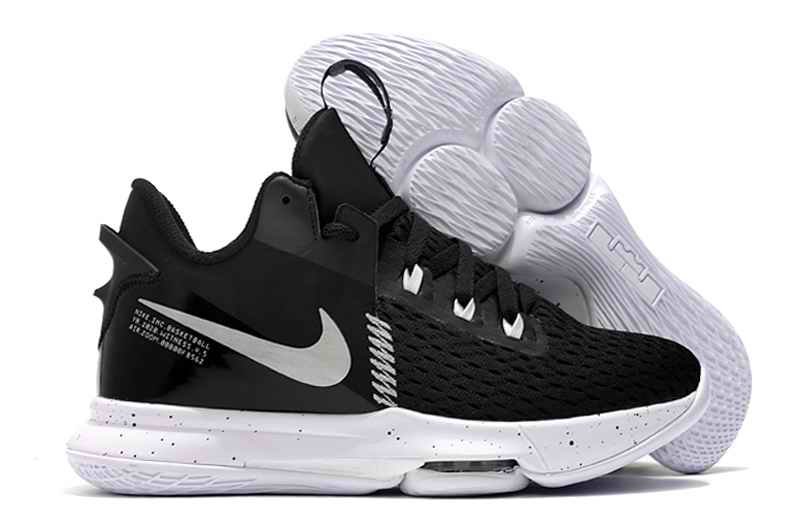 Men's Running weapon LeBron James 5 Black And White Shoes 034