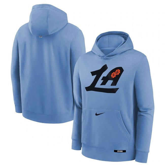 Men's Los Angeles Clippers Light Blue 2024/25 City Edition Fleece Club Pullover Hoodie