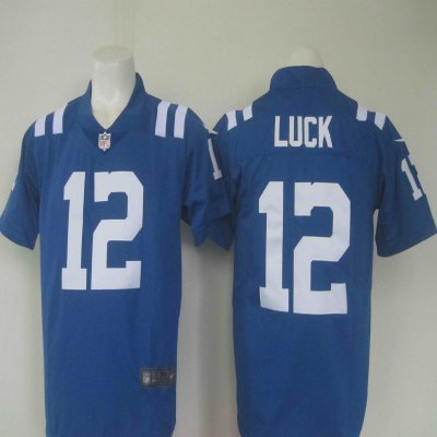 Men's Nike Colts #12 Andrew Luck Blue Limited Rush Stitched NFL Jersey