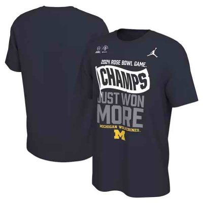 Men's Michigan Wolverines Navy 2024 Rose Bowl Champions Locker Room T-Shirt