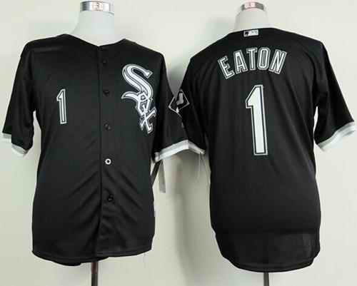 White Sox #1 Adam Eaton Black Cool Base Stitched MLB Jersey