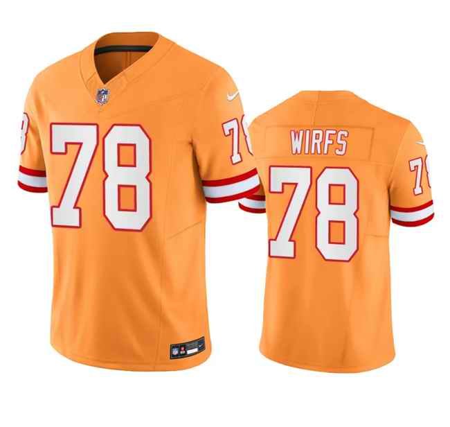 Men's Tampa Bay Buccaneers #78 Tristan Wirfs Orange Throwback Limited Stitched Jersey