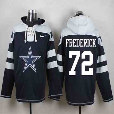 Nike Cowboys #72 Travis Frederick Navy Blue Player Pullover NFL Hoodie