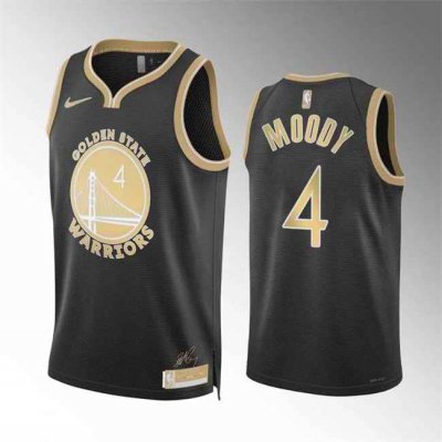 Men's Golden State Warriors #4 Moses Moody Black 2024 Select Series Stitched Basketball Jersey