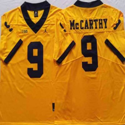 Men's Michigan Wolverines ACTIVE PLAYER Custom Yellow Stitched Jersey