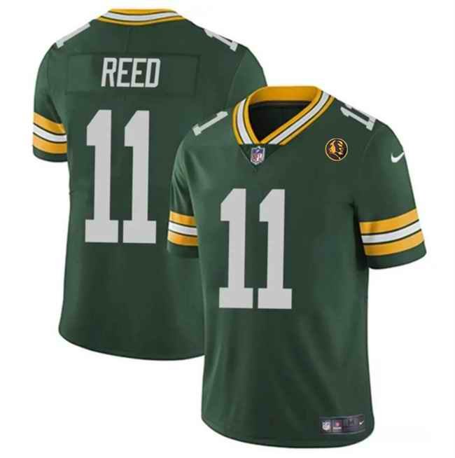 Men's Green Bay Packers #11 Jayden Reed Green Christian Watson Green With John Madden Patch Vapor Untouchable Stitched Jersey