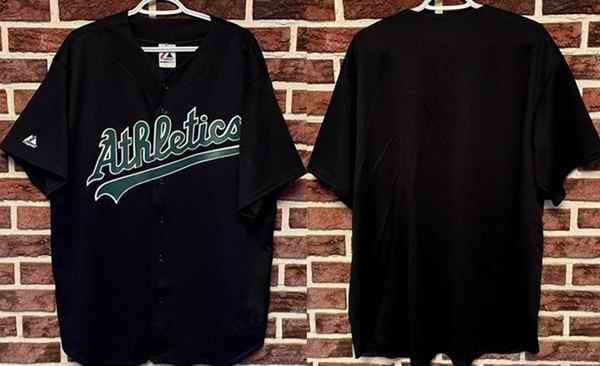 Men's Oakland Athletics Blank Black Stitched Baseball Jersey