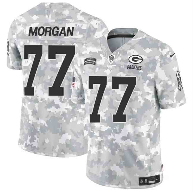 Men's Green Bay Packers #77 Jordan Morgan 2024 F.U.S.E Arctic Camo Salute to Service Limited Stitched Football Jersey