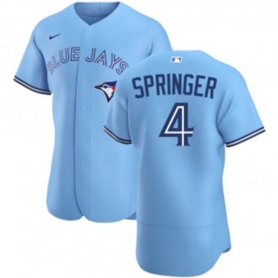 Men's Toronto Blue Jays #4 George Springer 2020 Blue Flex Base Stitched Jersey