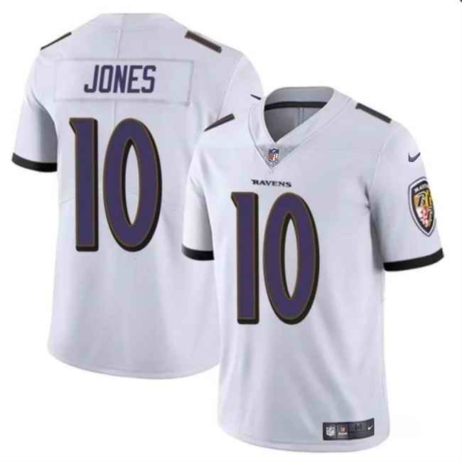 Youth Baltimore Ravens #10 Emory Jones White Vapor Limited Football Jersey