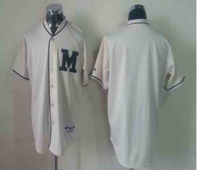 Brewers Blank Cream 1913 Turn Back The Clock Stitched MLB Jersey