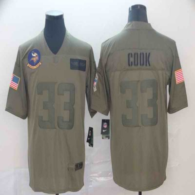 Men's Minnesota Vikings #33 Dalvin Cook 2019 Camo Salute To Service Limited Stitched NFL Jersey